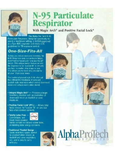 [四月頭到貨 認證手術口罩式N95 更舒適透氣] 美國 ALPHA PROTECH ALP-695  N95 口罩 (散裝)